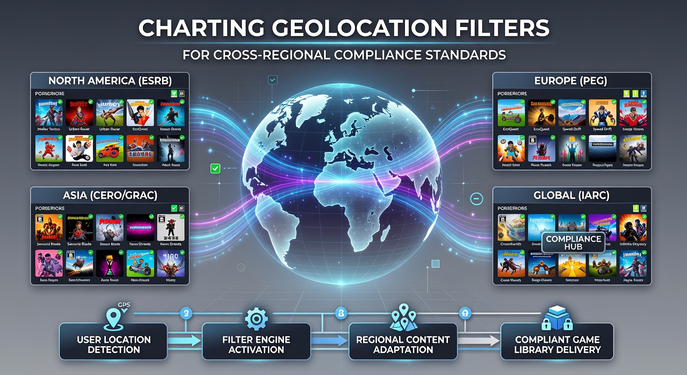 Geolocation technology mapping regional game access across digital platforms