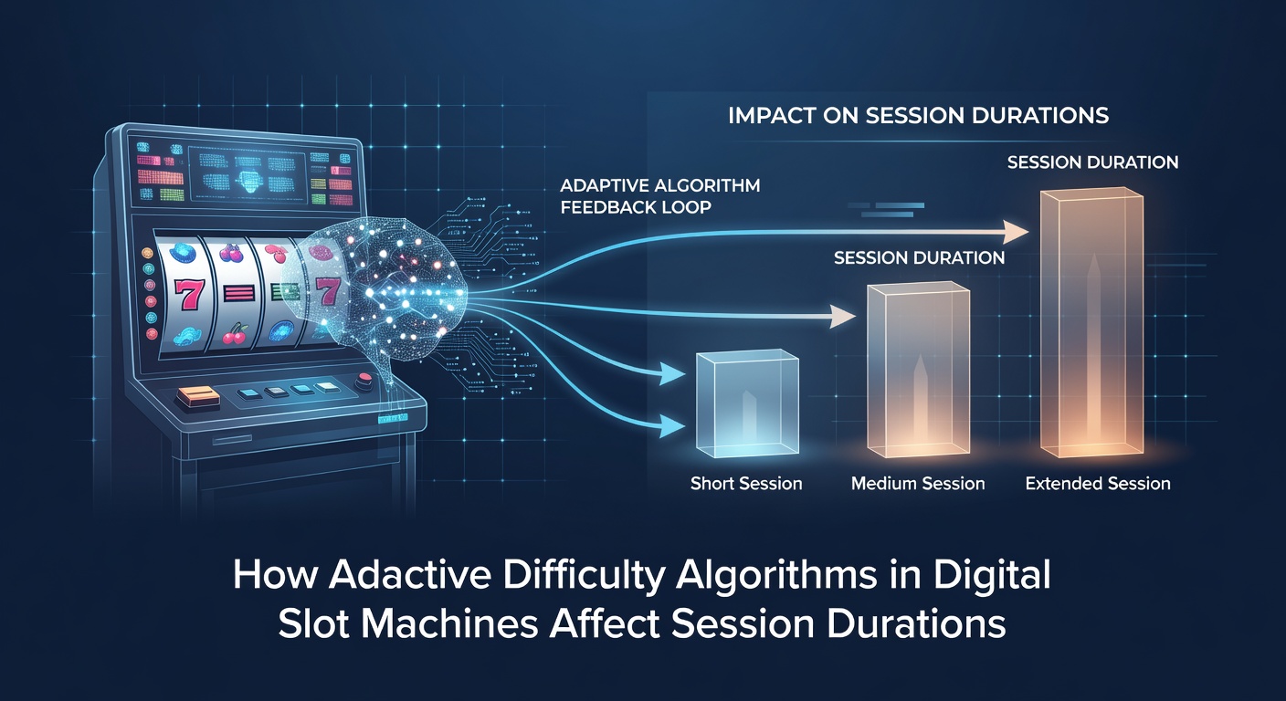 Digital slot machine interface displaying adaptive difficulty settings during gameplay