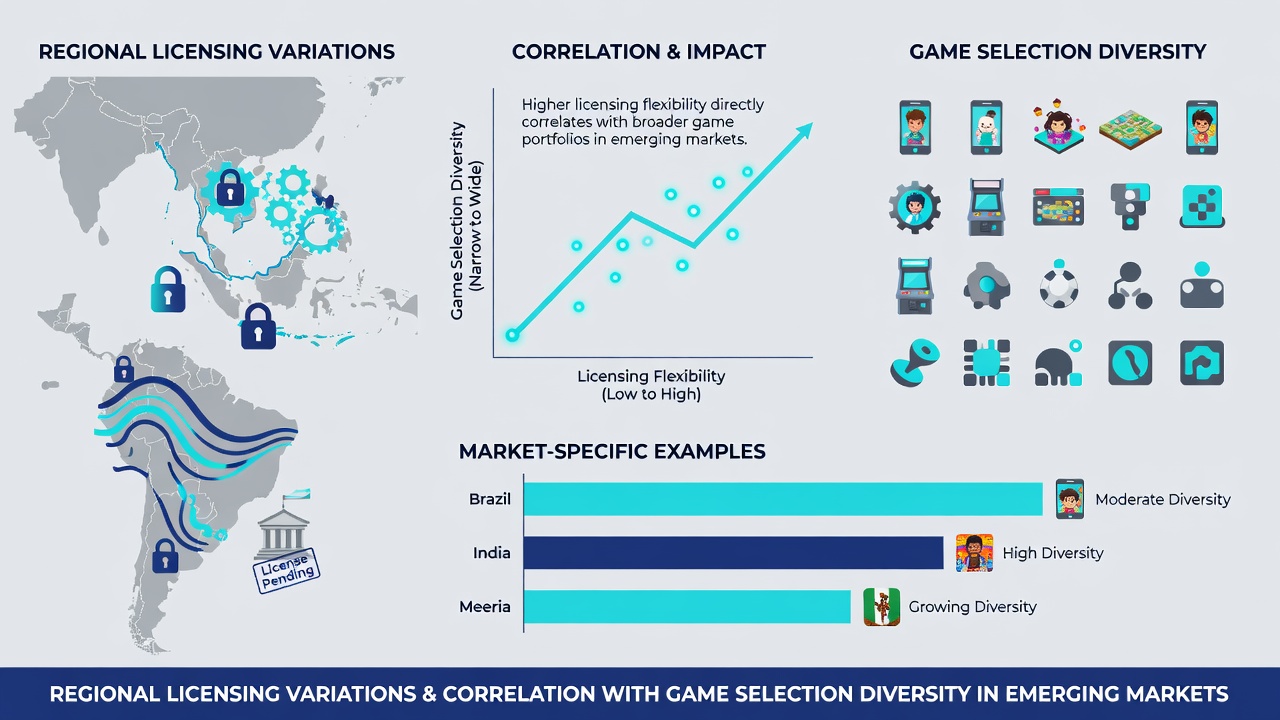 Comparison charts of game library sizes under different licensing categories in emerging markets